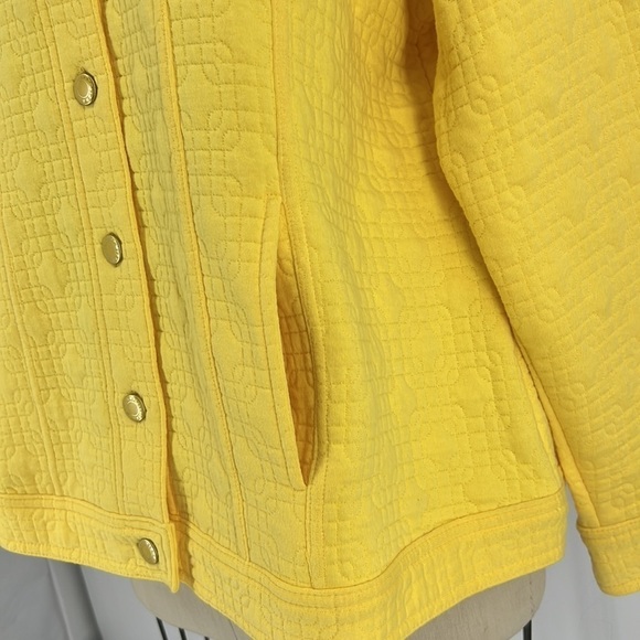 Isaac Mizrahi Live Jacket Quilted Button Up Neon Yellow Jacks Size 1X - Picture 4 of 11